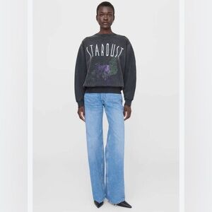 Anine Bing Ramona Stardust graphic-print organic cotton sweatshirt washed black